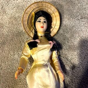 Vintage. Collectible.1960s Vietnamese soldiers souvenir doll. 15 1/2 inches tall